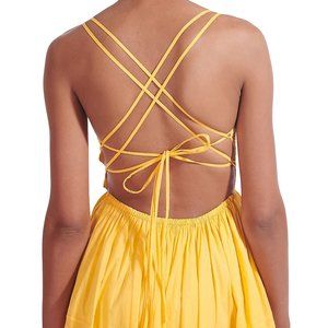 STAUD BRIGITTE COLOR-BLOCK OPEN-BACK MAXI DRESS Size S